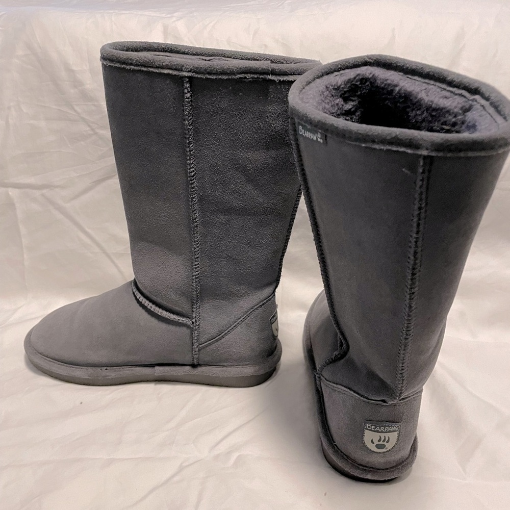 BEARPAW Women’s Emma Tall Classic Suede Slip On Boots, Comfortable Winter Boots